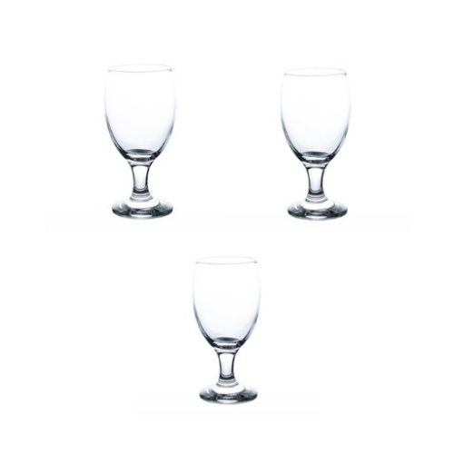 Pohár Üveg Cheerful Talpas Boros 300ml 3 Darabos 