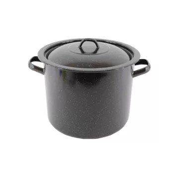 Zománcozott Fazék Fekete 32cm 21 Literes+Fedő (54/rkl)
