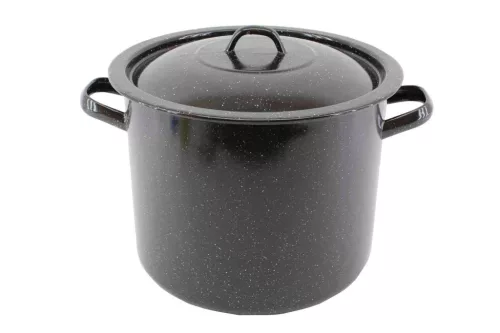 Zománcozott Fazék Fekete 32cm 21 Literes+Fedő (54/rkl)