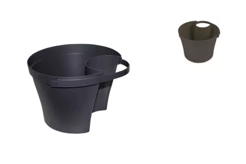 Virágcserép Melrose Oszlopra 22cm Antracit 3,6L (6/#)