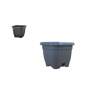   Virágcserép Oktagon 12*12cm 1.2 Literes (Alátéttel) Antracit (20/gy_60/#)