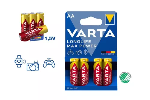 Varta Longlife Max Power Alkáli Ceruza Elem AA B4 (224/#) *Nem Gyári Kartonozás*