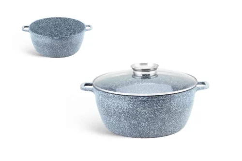 Lábas Kerek Gránit/Kerámia Bevonattal Edenberg 4.5 Literes Üveg Fedővel 24cm EB-8005 (6/#)