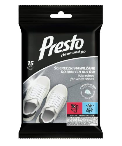 Presto Törlőkendő Fehér Cipő.15Db (e)