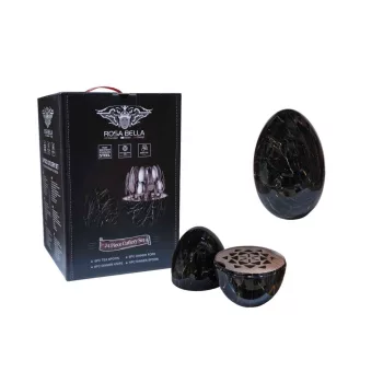   Evőeszközszett Inox 24 Darabos Tojás Alakú Tartóval Fekete RB-730 (8/#)