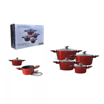   Edénykészlet Préselt Aluminium Edenberg 8 Részes Piros (4 Lábas + 4 Fedő) EB-7433 (1/#)