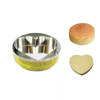 Tortaforma Kerek+Szív 24cm (10/#)