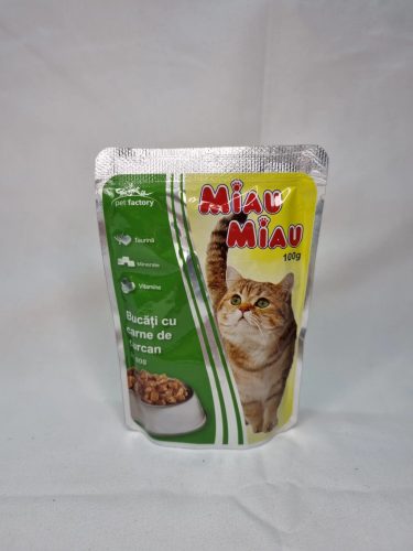 Miau Miau Nedves Macskaeledel 100g, Pulyka, Adult