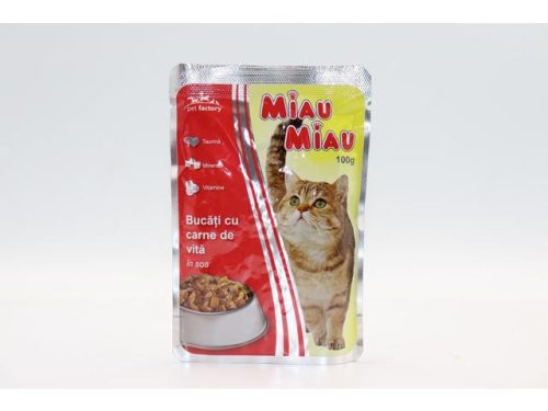 Miau Miau Nedves Macskaeledel 100g, Marha, Adult