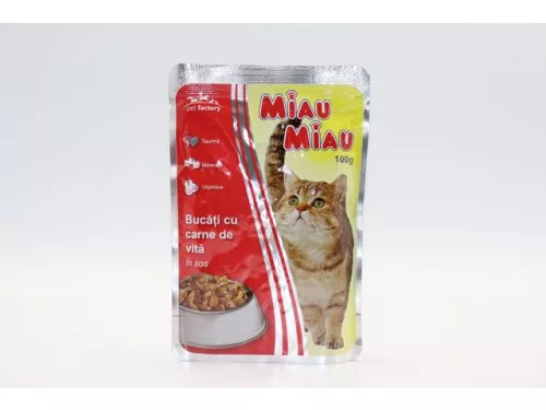 Miau Miau Nedves Macskaeledel 100g, Marha, Adult (24/#_576/sor_6336/rkl)