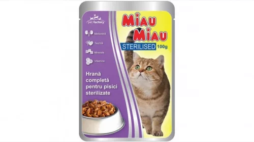 Miau Miau Nedves Macskaeledel 100g, Csirke, Steril (24/#_576/sor_6336/rkl)