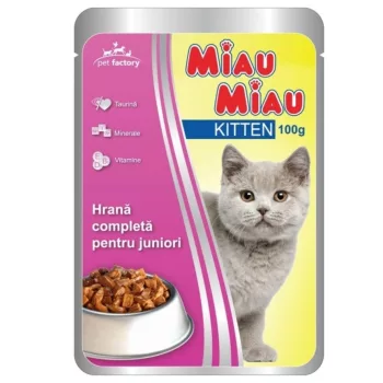   Miau Miau Nedves Macskaeledel 100g, Csirke, Junior (24/#_576/sor_6336/rkl)
