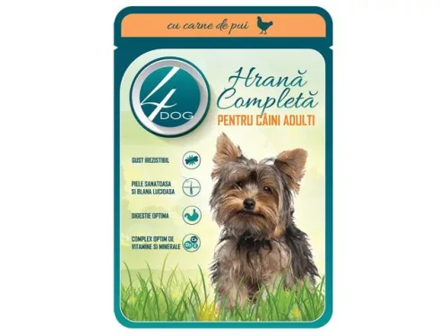 4DOG Nedves Kutyaeledel 100g, Csirke (24/#_576/sor_6336/rkl)
