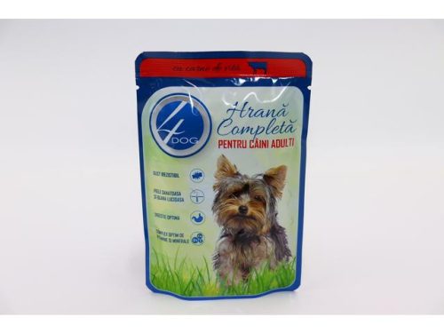 4DOG Nedves Kutyaeledel 100g, Marha