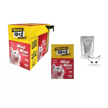   Miau Miau Nedves Macskaeledel Promo 10+2*100g Marha (48/sor_528/rkl)
