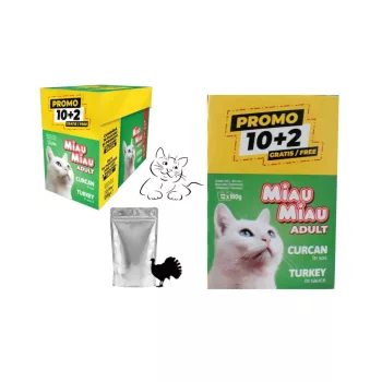   Miau Miau Nedves Macskaeledel Promo 10+2*100g Pulyka (48/sor_528/rkl)