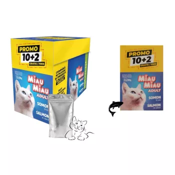   Miau Miau Nedves Macskaeledel Promo 10+2*100g Lazac (48/sor_528/rkl)