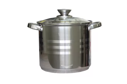 Fazék Inox 9 Literes Üveg Fedővel 24cm (84/rkl)
