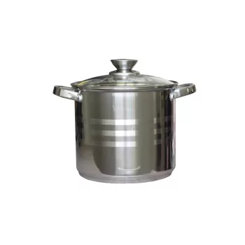 Fazék Inox 11,1 Literes Üveg Fedővel 26cm (77/rkl)