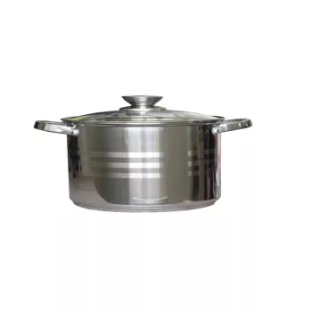 Lábas Inox 2,3 Literes Üveg Fedővel 18cm