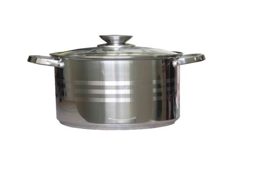 Lábas Inox 2,3 Literes Üveg Fedővel 18cm