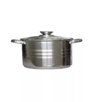 Lábas Inox 6,9 Literes Üveg Fedővel 26cm