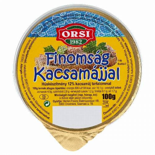 Orsi Finoms.Pástét.Kacsamájjal 100G (e)