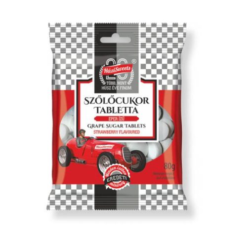 Házisweets Szőlőcukor Eper 80G (e)