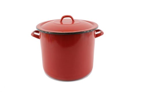 Zománcozott Fazék+Fedő 21cm Piros
