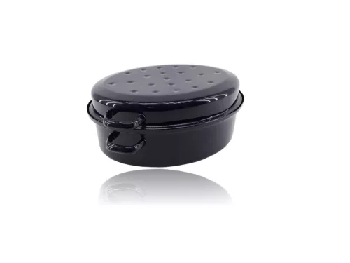 Zománcozott Ovális Tál+Tető 42cm 10.5 Literes