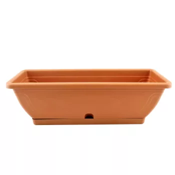 Cutie de flori + Coaster Victoria 50cm Terra