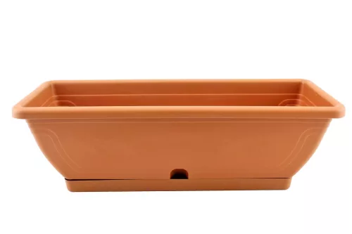 Cutie de flori + Coaster Victoria 50cm Terra