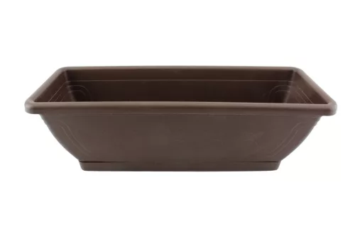 Cutie de flori + Coaster Victoria 50cm Maro