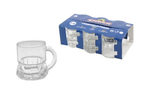 Pohár Üveg Stampedlis Füles 6db eng-174 