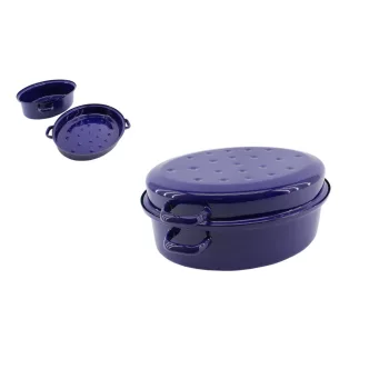 Zománcozott Ovális Tál+Tető 38cm 7.5 Literes
