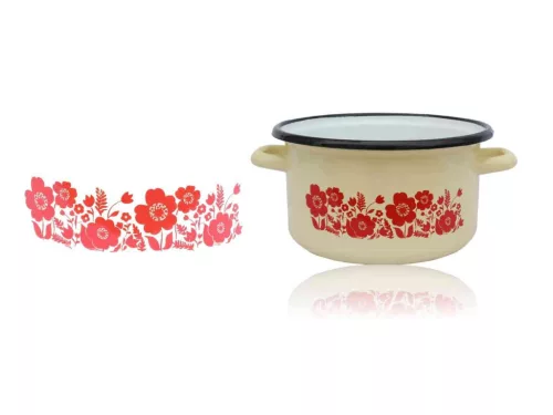 Zománcozott Lábas Mély Dekor 19cm 3 Literes