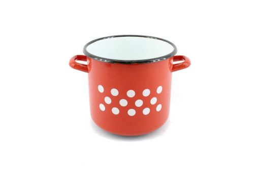 Zománcozott Fazék Piros Dekor 17cm 3.25 Literes 