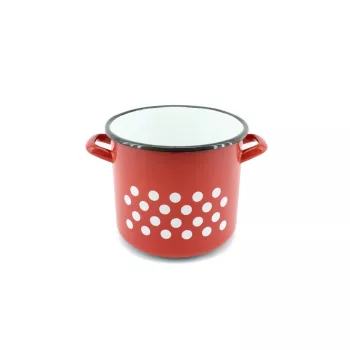 Zománcozott Fazék Piros Dekor 19cm 5 Literes