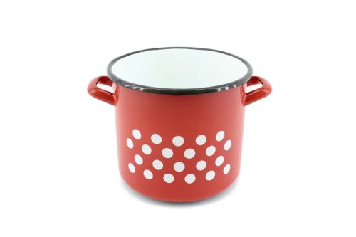 Zománcozott Fazék Piros Dekor 19cm 5 Literes