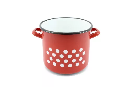 Zománcozott Fazék Piros Dekor 19cm 5 Literes