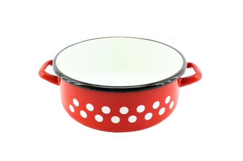 Zománcozott Lábas Piros Dekor 25cm 4 Literes