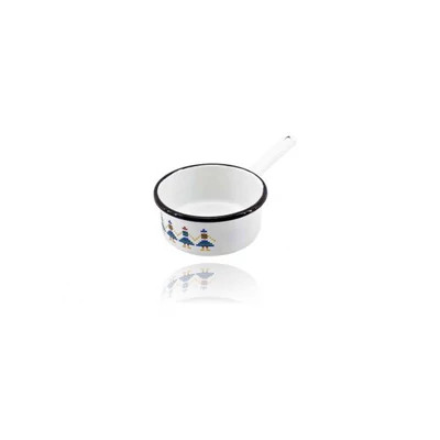 Zománcozott Lábas Mély Nyeles Dekoros 12cm 0.6