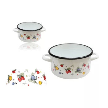 Zománcozott Lábas Mély Dekoros 20cm 3.60 Literes