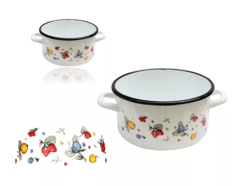 Zománcozott Lábas Mély Dekoros 20cm 3.60 Literes