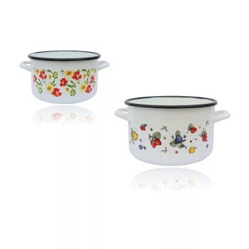 Zománcozott Lábas Mély Dekoros 22cm 4.60 Literes