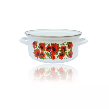 Zománcozott Lábas Dekoros Inox Peremes 20cm 2.85 Literes