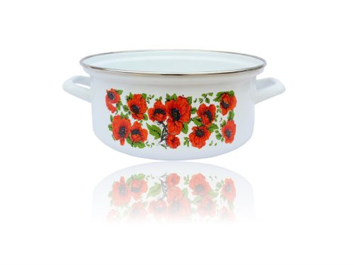 Zománcozott Lábas Dekoros Inox Peremes 20cm 2.85 Literes