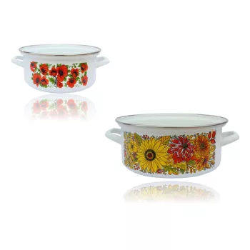   Zománcozott Lábas Dekoros Inox Peremes 24cm 5 Literes (240/rkl)