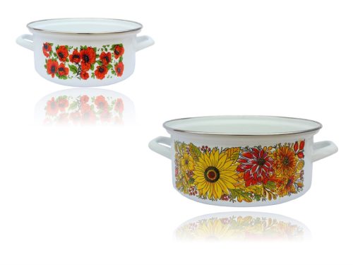 Zománcozott Lábas Dekoros Inox Peremes 24cm 5 Literes 