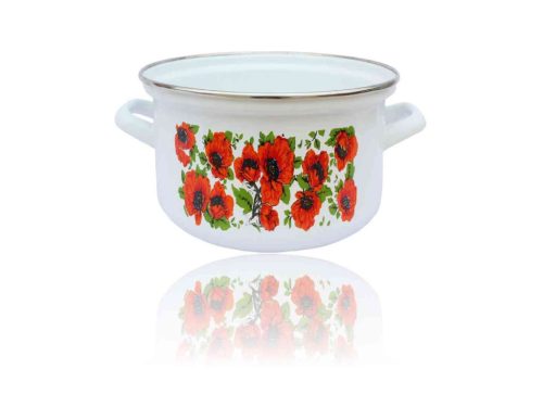 Zománcozott Fazék Dekoros Inox Peremes 20cm 4.3 Literes